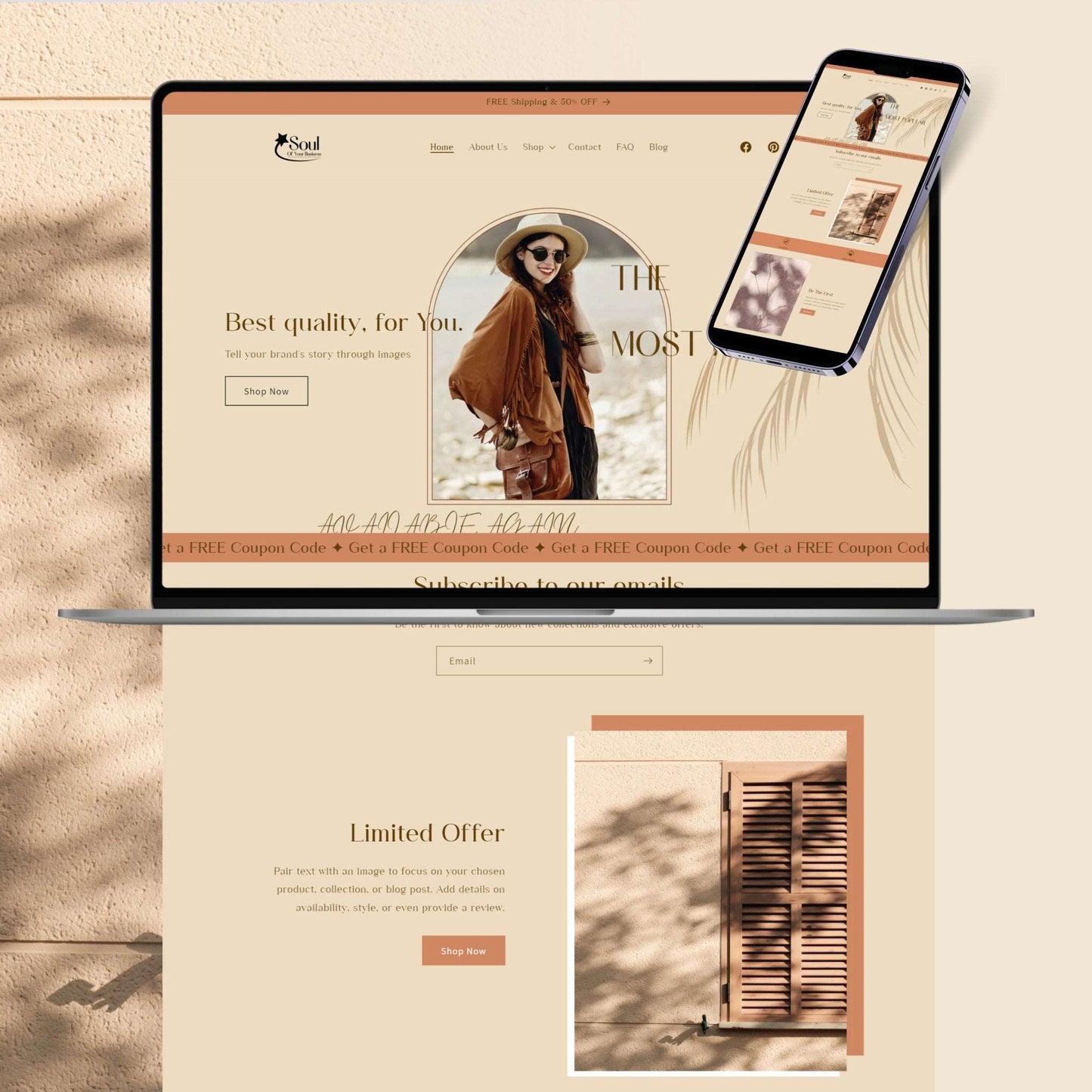 Bohemian Boutique Website Template - Soul Of Your Business