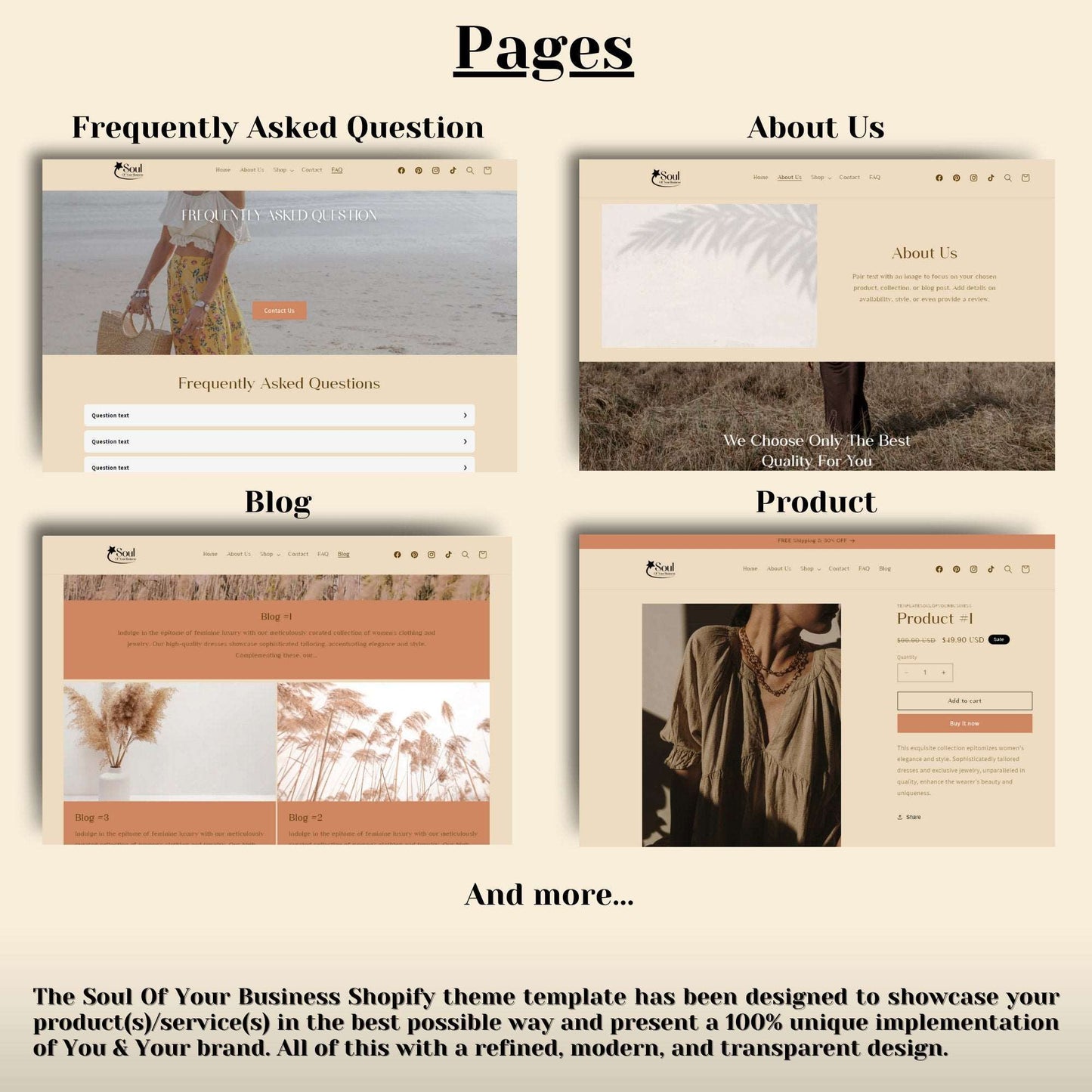 Bohemian Boutique Website Template - Soul Of Your Business