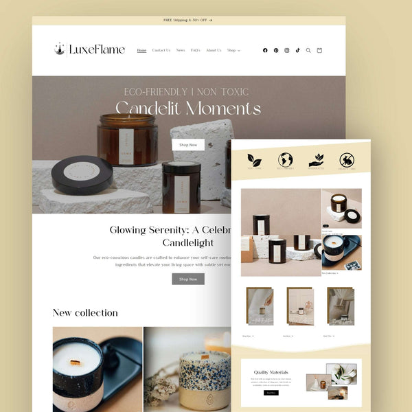 Candle Website Template - LuxeFlame