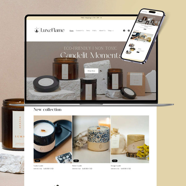 Candle Website Template - LuxeFlame