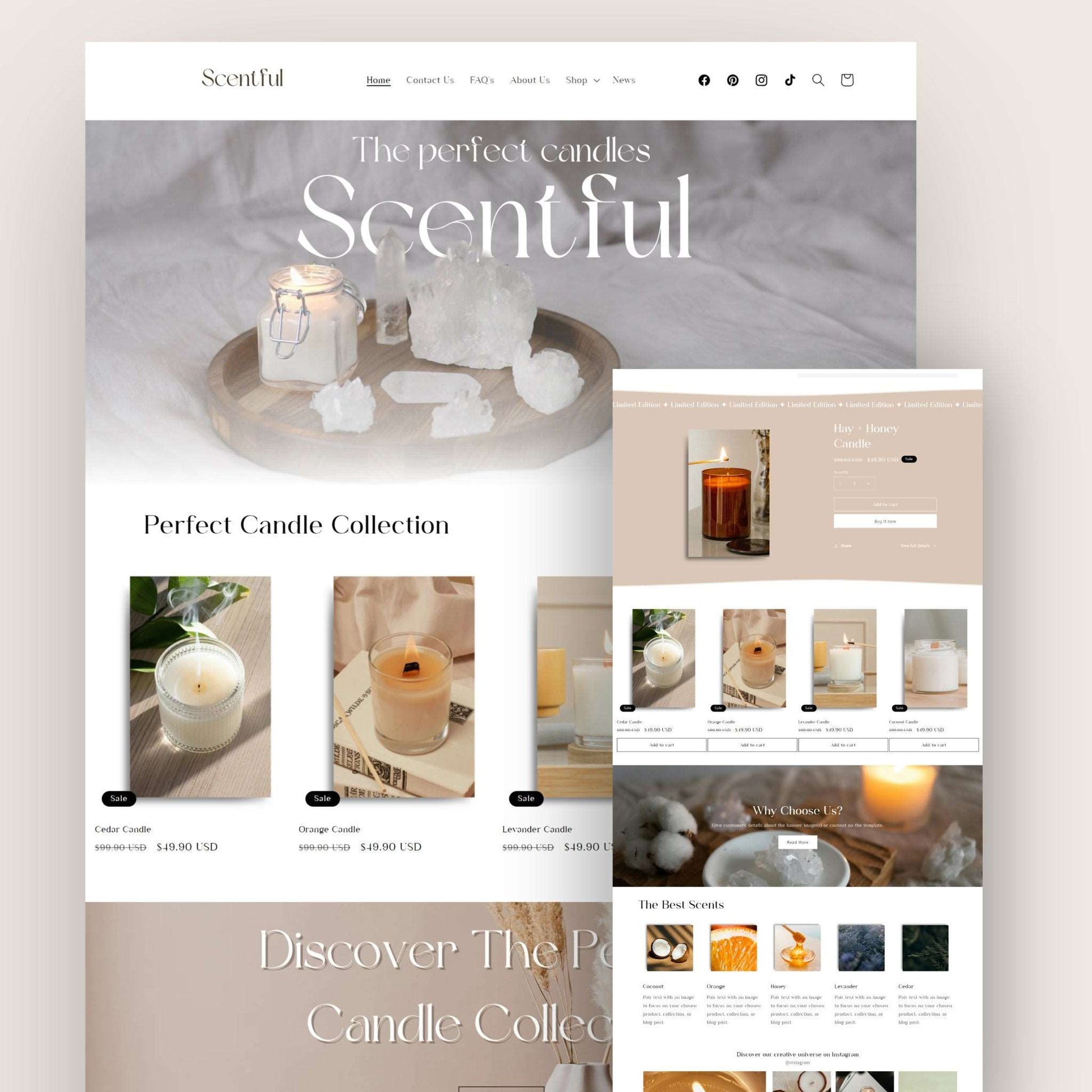 Candle Website Template - Scentful - Soul Of Your Business