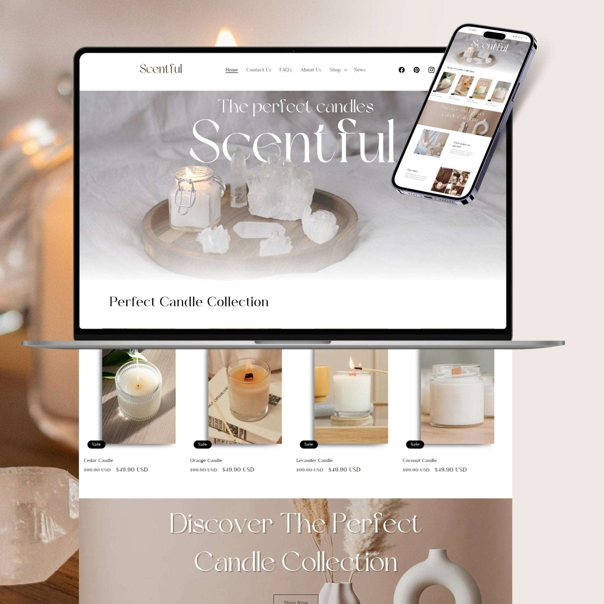 Candle Website Template - Scentful - Soul Of Your Business