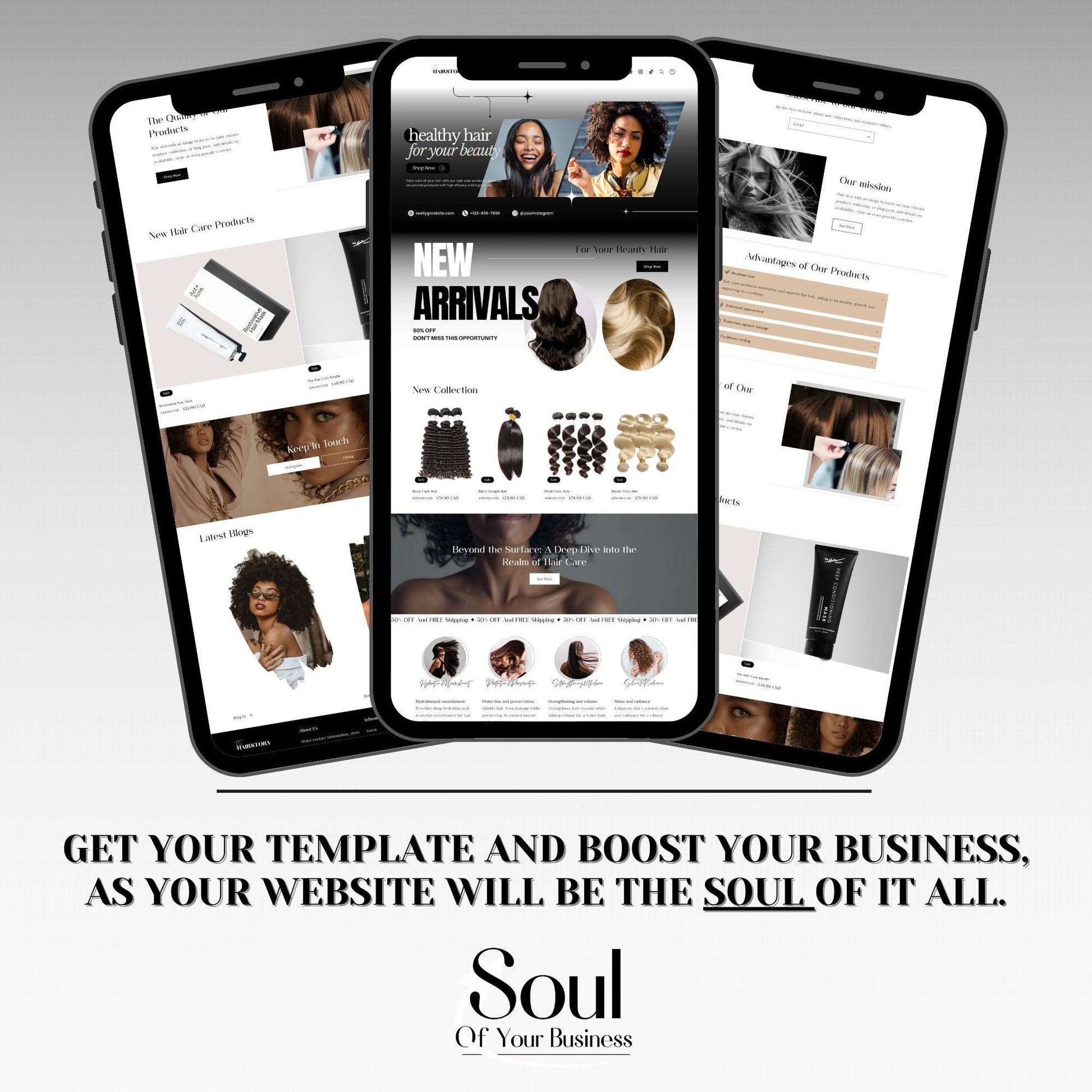 Hair Website Template - The Hairstory - Soul Of Your Business