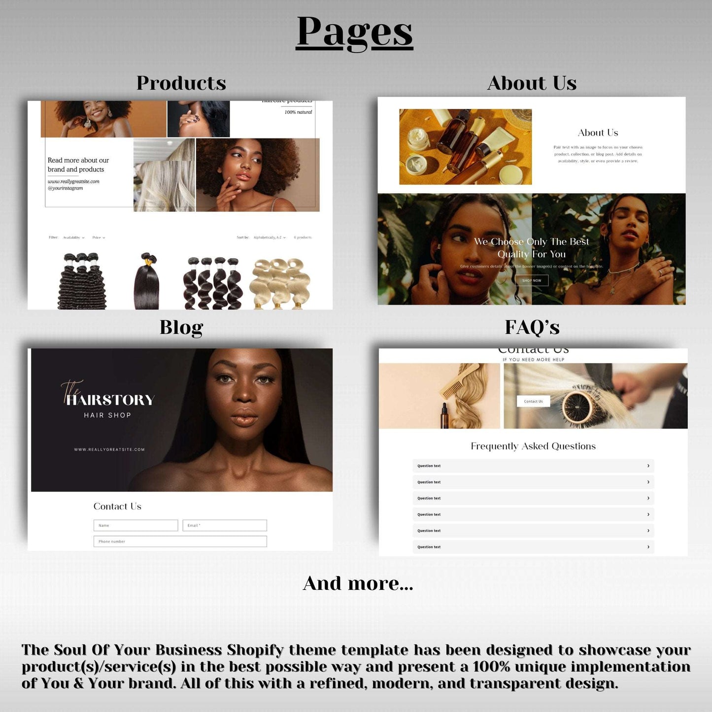 Hair Website Template - The Hairstory - Soul Of Your Business