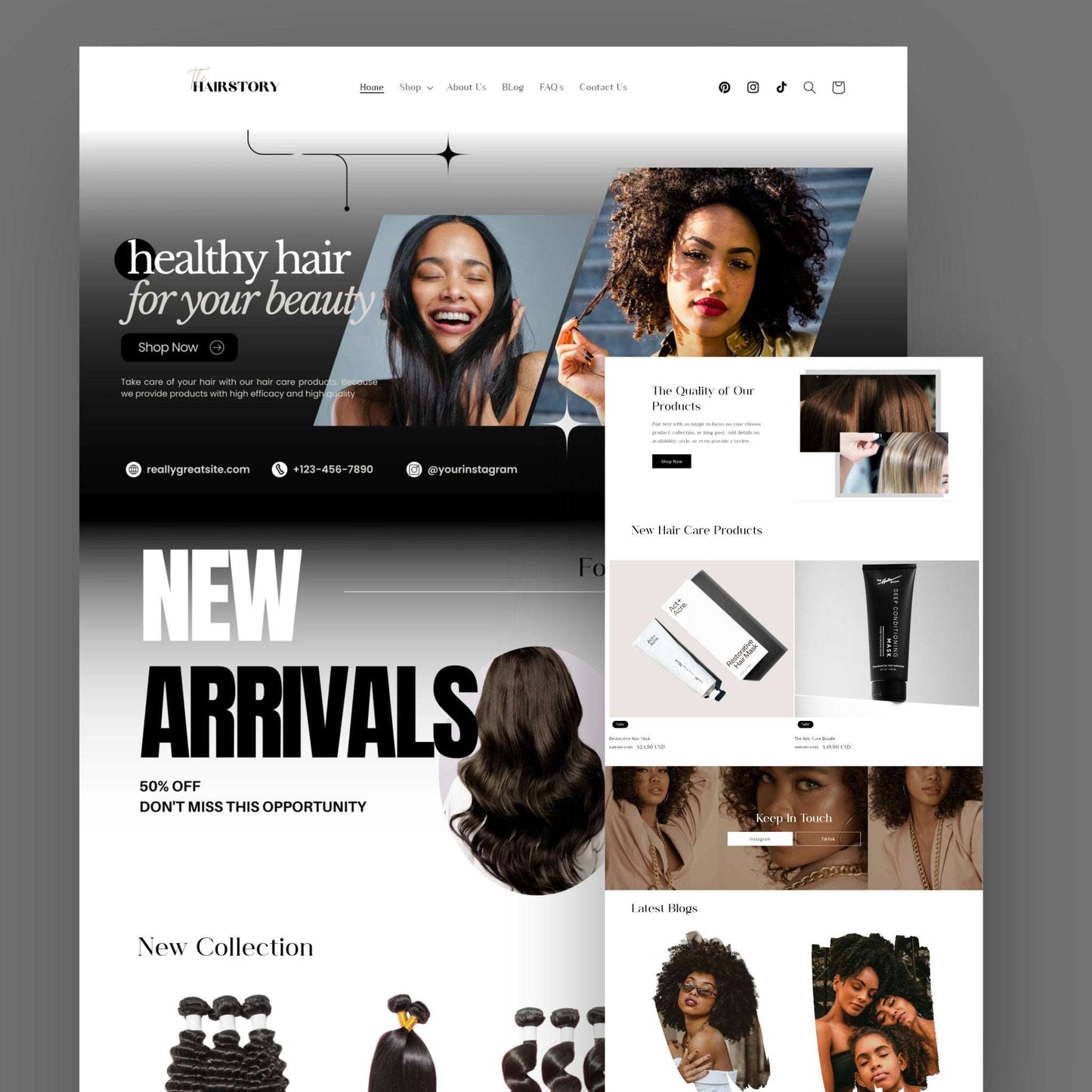 Hair Website Template - The Hairstory - Soul Of Your Business