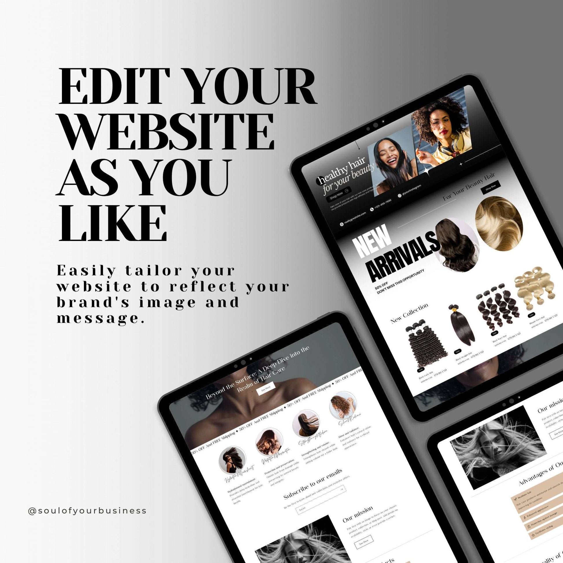 Hair Website Template - The Hairstory - Soul Of Your Business