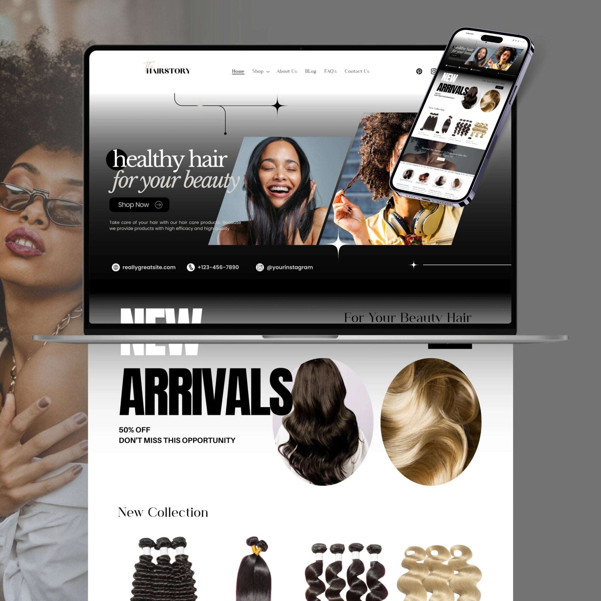 Hair Website Template - The Hairstory - Soul Of Your Business