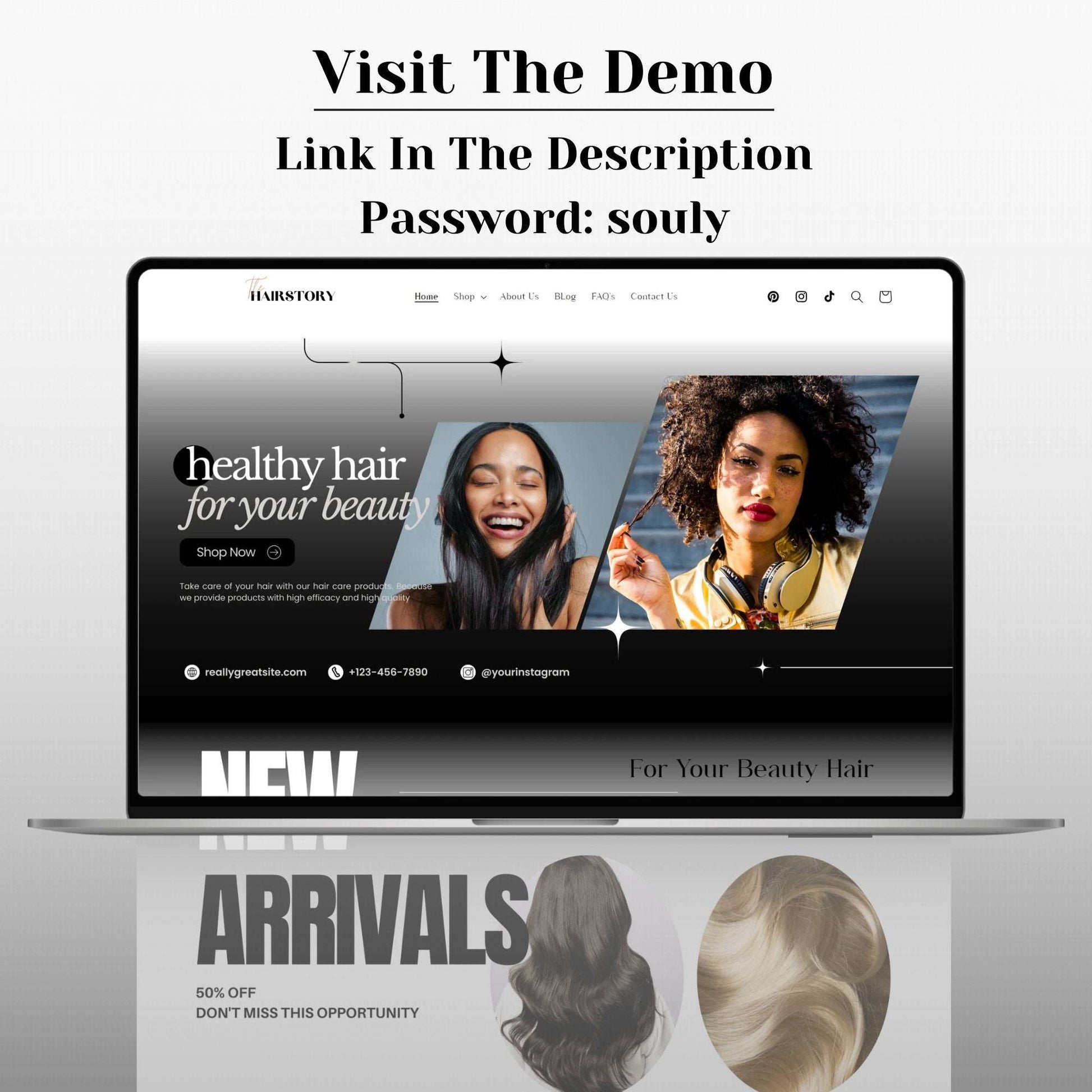 Hair Website Template - The Hairstory - Soul Of Your Business