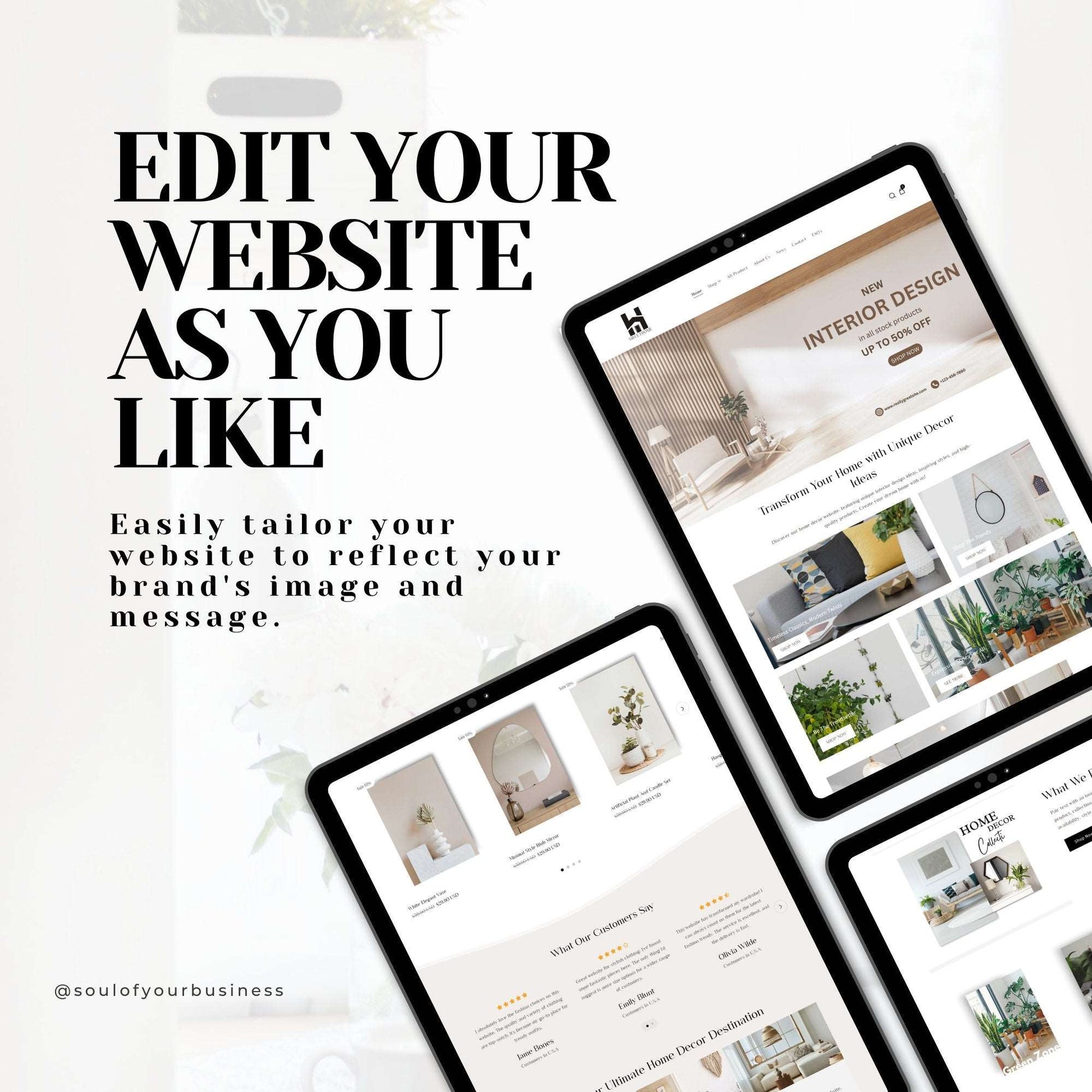 Home Decor Website Template - Soul Of Your Business