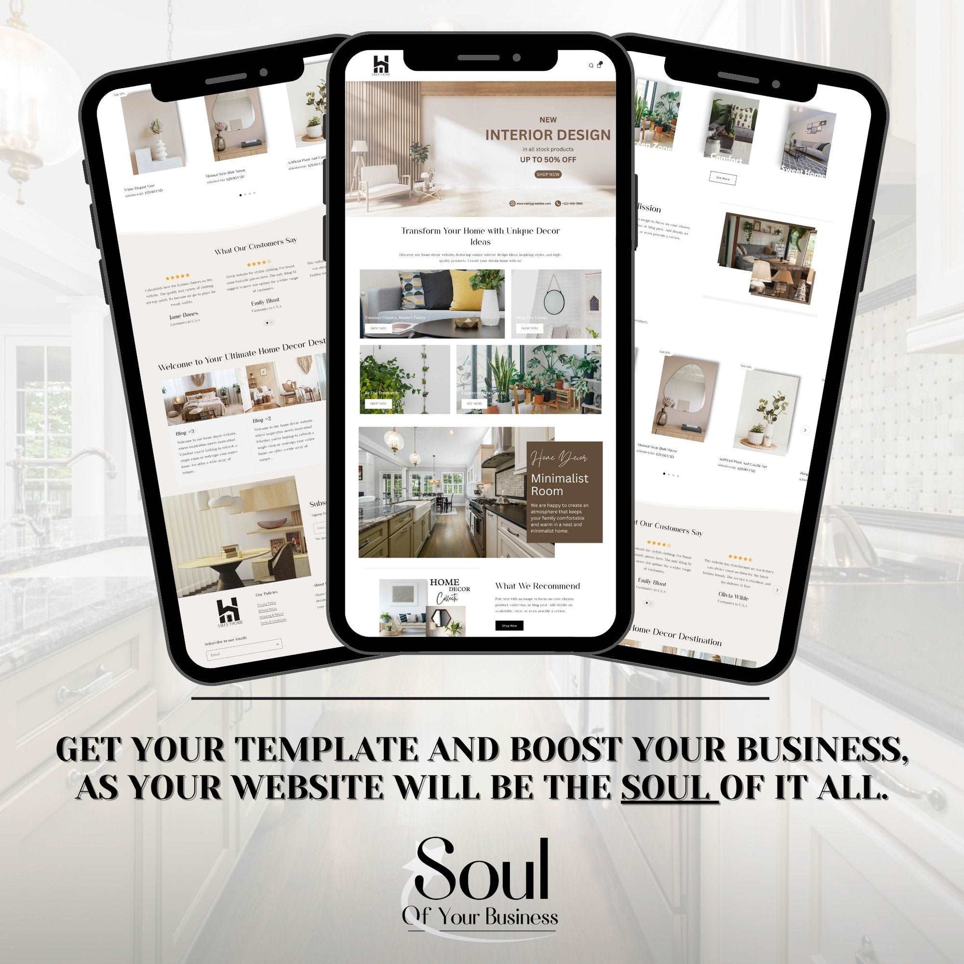 Home Decor Website Template - Soul Of Your Business