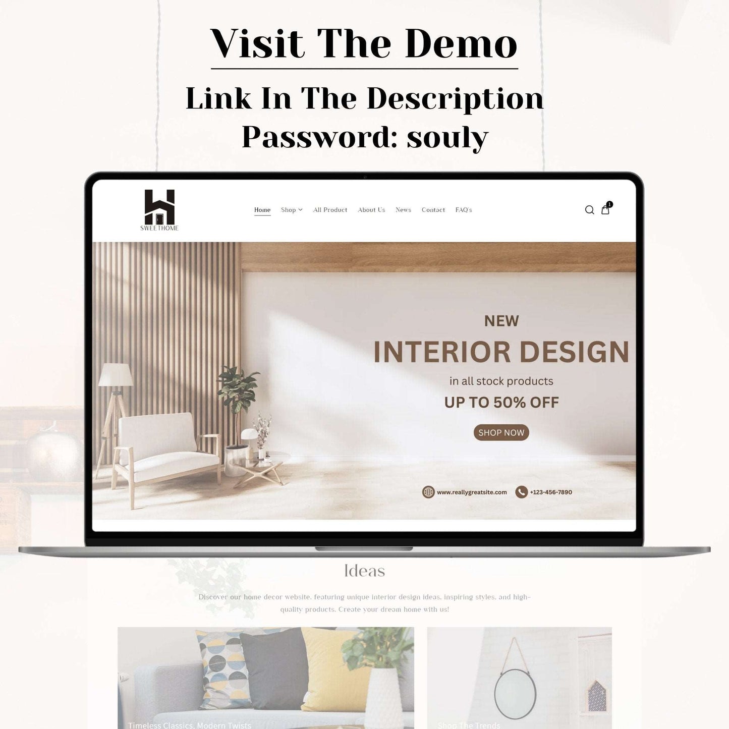 Home Decor Website Template - Soul Of Your Business