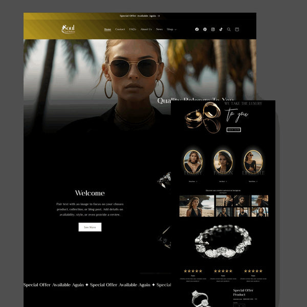 Luxury Black Jewelry Website Template