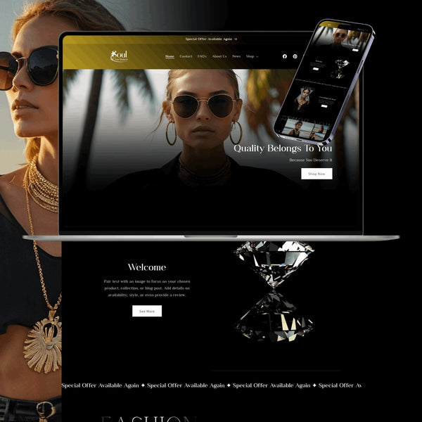 Luxury Black Jewelry Website Template