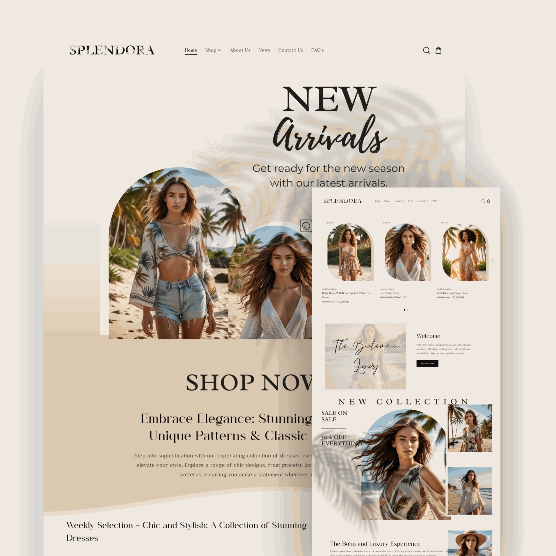 Luxury Bohemian Boutique Website Template - Splendora - Soul Of Your Business