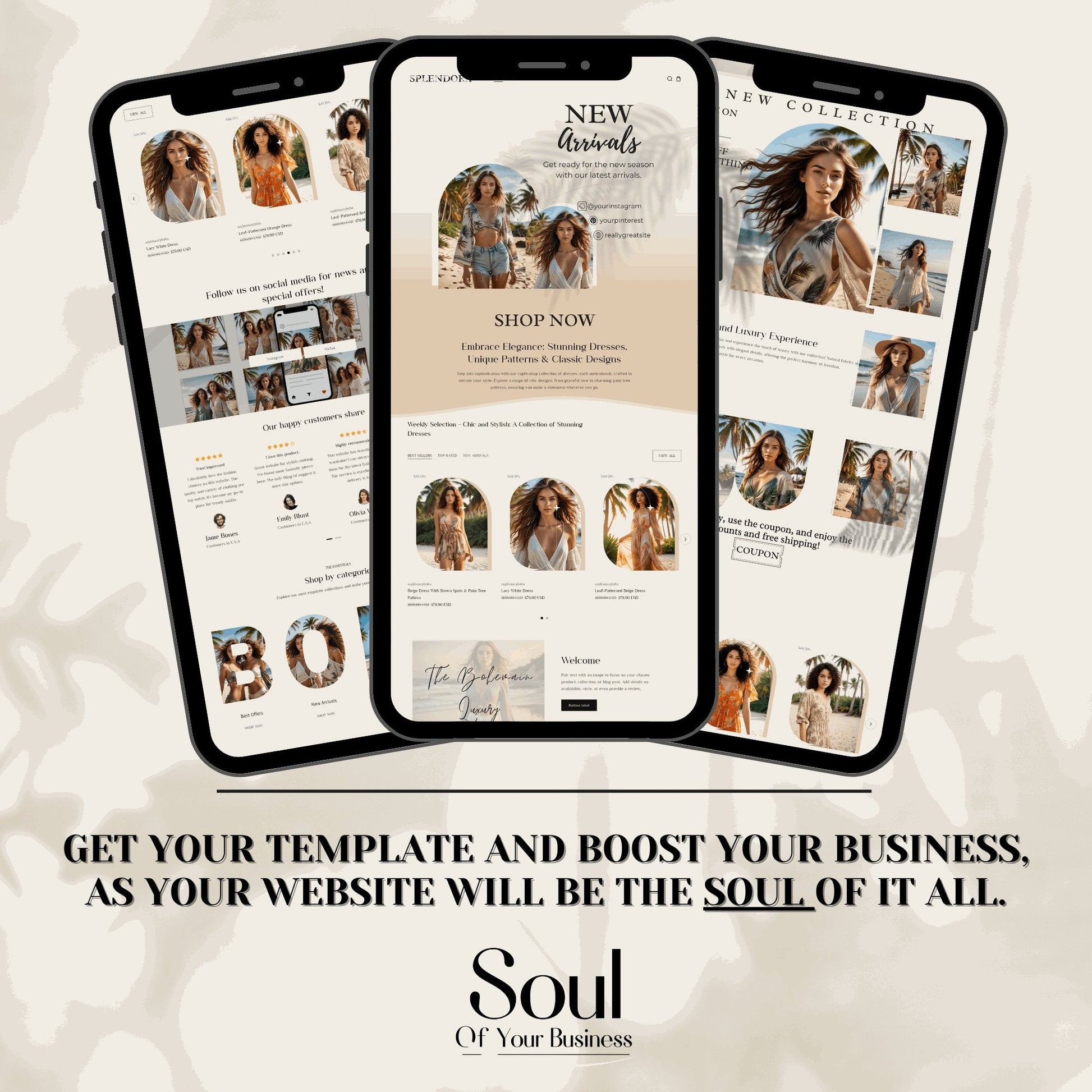 Luxury Bohemian Boutique Website Template - Splendora - Soul Of Your Business