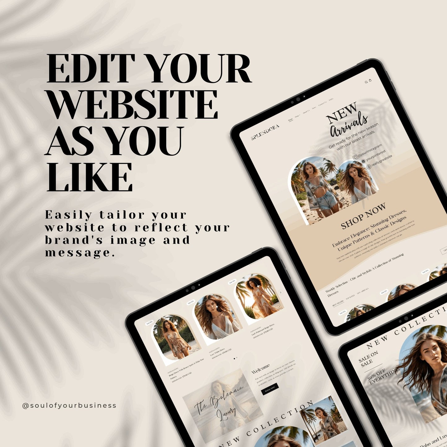 Luxury Bohemian Boutique Website Template - Splendora - Soul Of Your Business