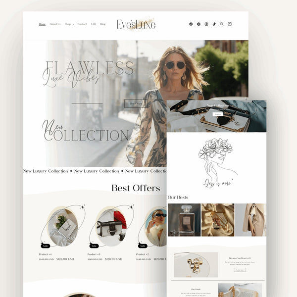 Luxury Clothing Website Template - Eve'sLuxe