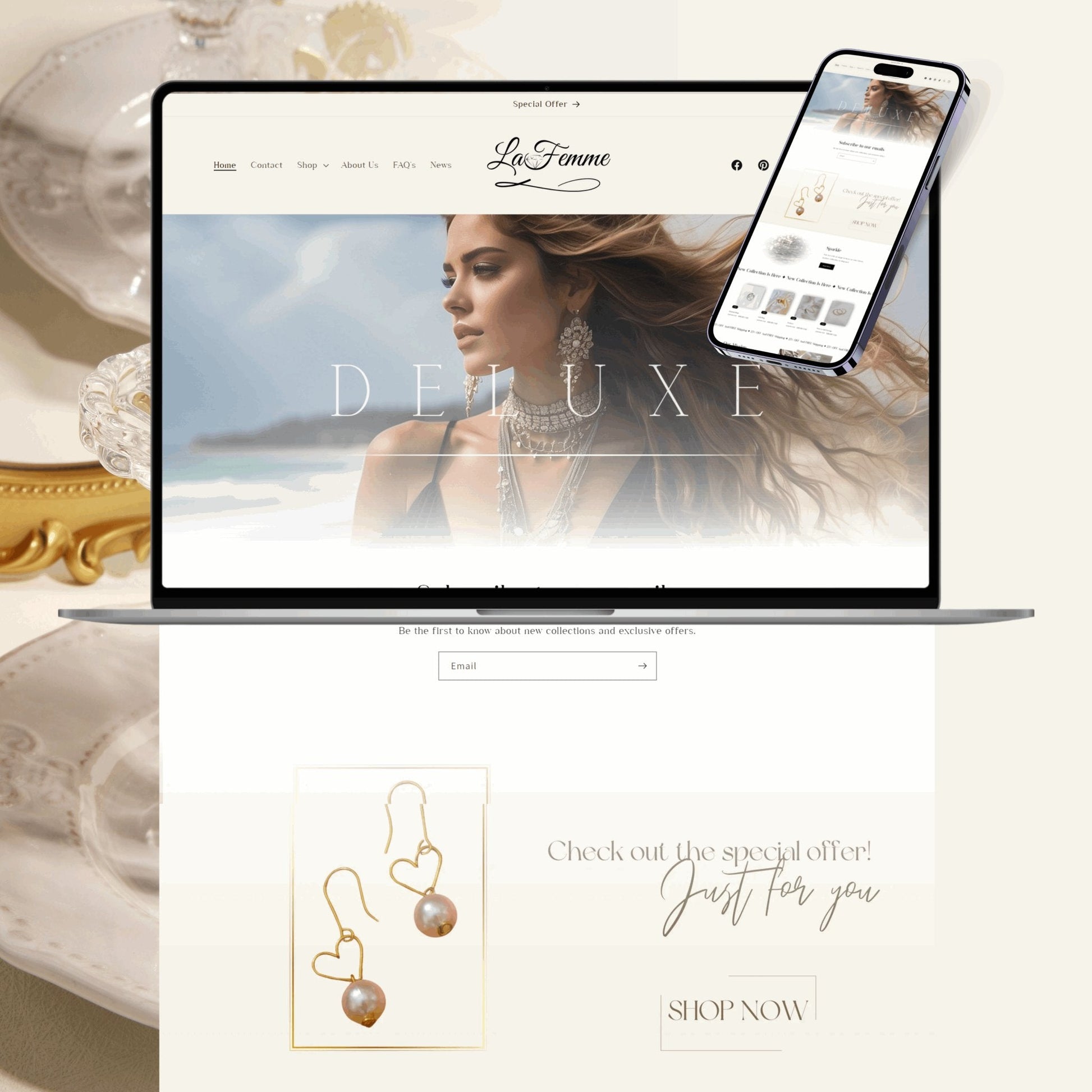 Luxury Jewelry Website Template - LaFemme - Soul Of Your Business