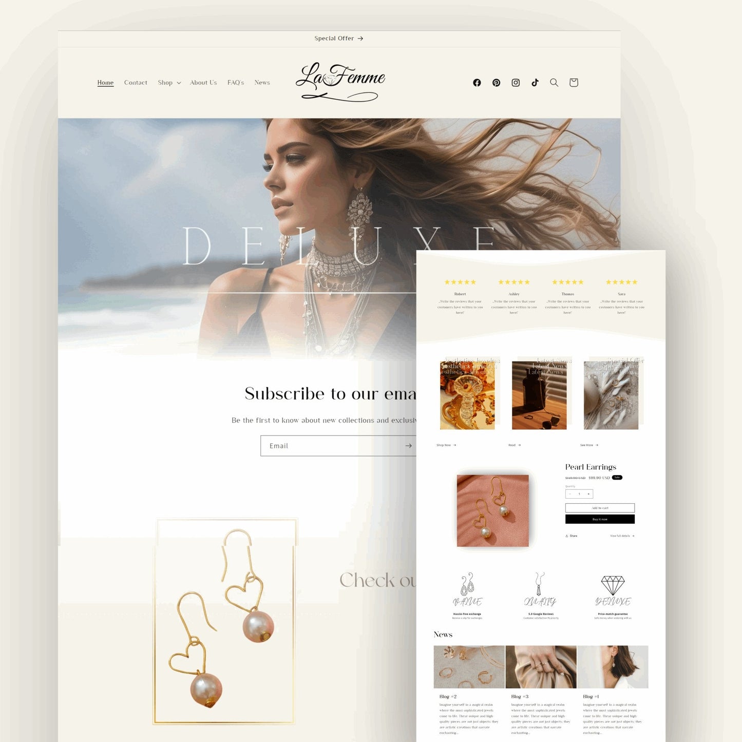 Luxury Jewelry Website Template - LaFemme - Soul Of Your Business