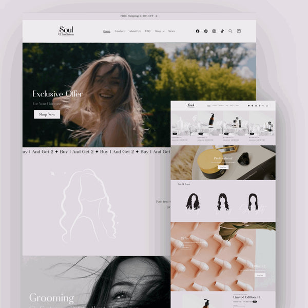 Pink Hair Website Template